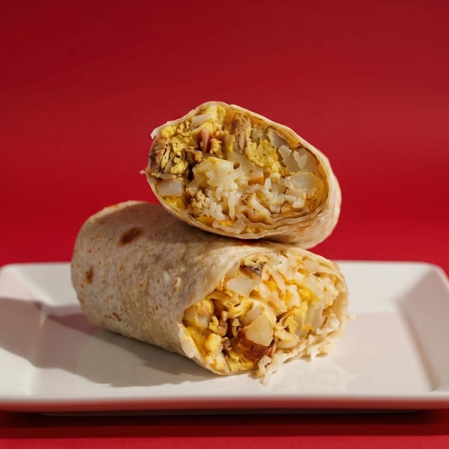 Sausage Breakfast Burrito.